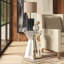 Anika Glass Top Pedestal End Table
