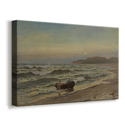 Fishermen in the Surf-Hans Gude-Gallery Wrapped Canvas-1882