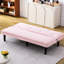 Velours côtelé rose 66 po, lit 2 places, tissu doux et confortable, panneau en bois massif et base, ornements de boutons sur le dossier, siège de chambre à coucher, velours côtelé rose, cadre à panneau en peau, appartement-1758099430