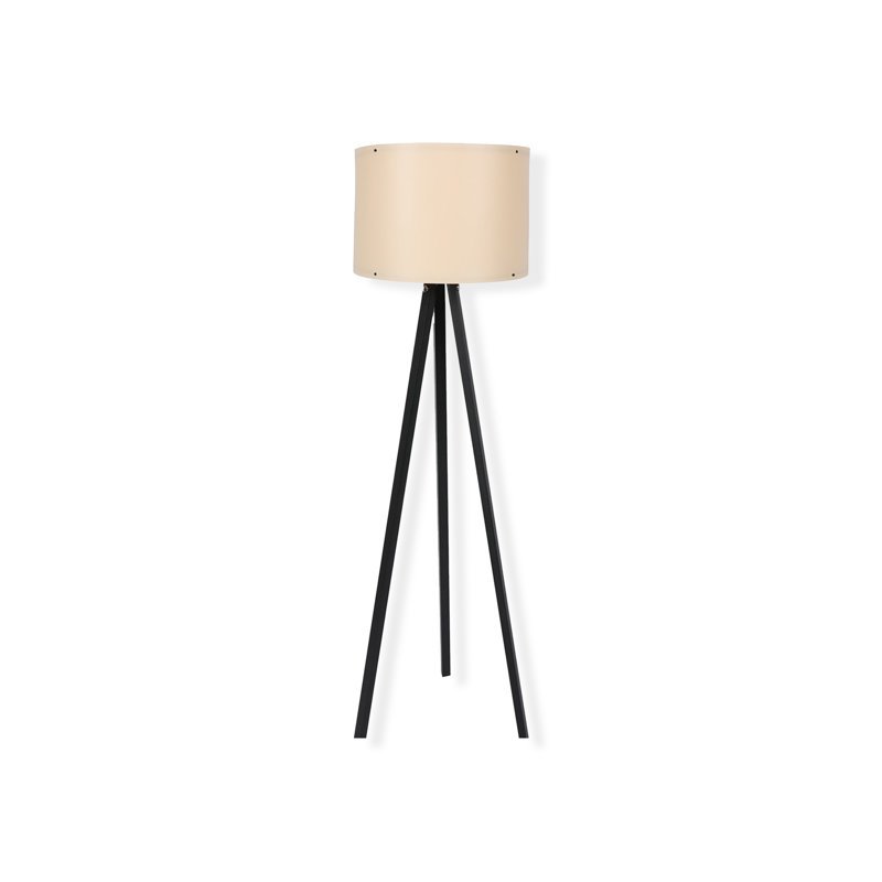 Lampe sur pied de type trépied, Noir, noir, noir, noir, Beige