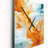 Bright Orange And Turquoise Liquid Ink Art I - Abstract Shapes  Wall Clocks-99638332