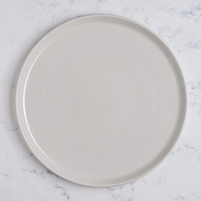 Assiette plate en porcelaine Premium Privilege Coupe en tissu craquelé | Blanc | Paquet de 6 | 11 po | Va au micro-ondes et au lave-vaisselle