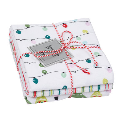  Festive Christmas Dishtowel Set Of 3