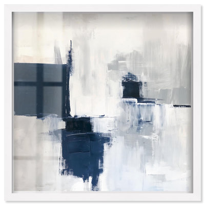 «Porcelain Blue on White I Shadowbox Print», art mural bleu par Art Remedy