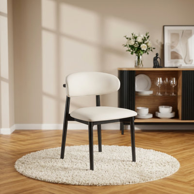 Chaise d'appoint rembourrée en bois massif (ensemble de 2)