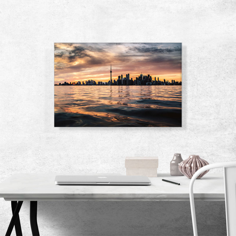 Toronto Canada Skyline - reproduction de photo sur toile tendue, H 18 po x l 26 po x P 0,75 po