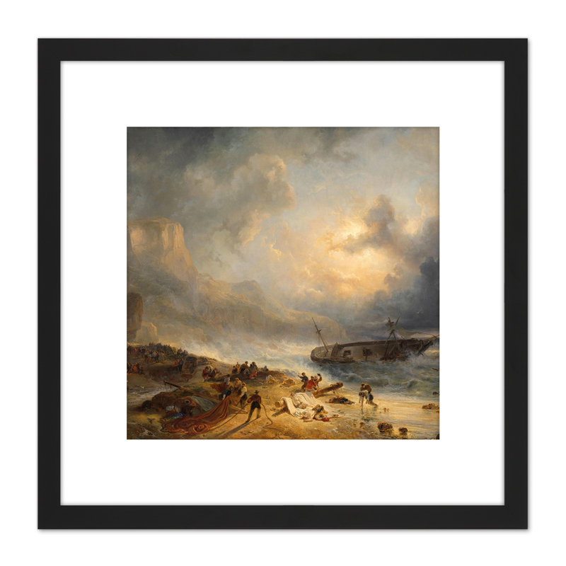 Nuijen Shipwreck Off A Rocky Coast by Nuijen - Single Picture Frame Painting