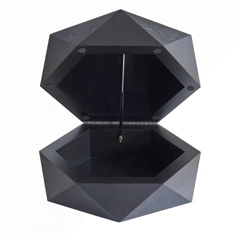 Table basse de style rétro avec plateau rabattable, Noir