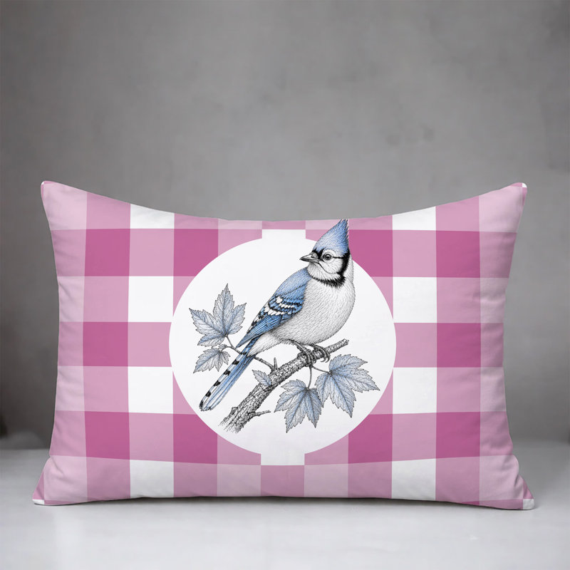 Oreiller réversible intérieur / extérieur Blue Jay, 25 x 18, Magenta