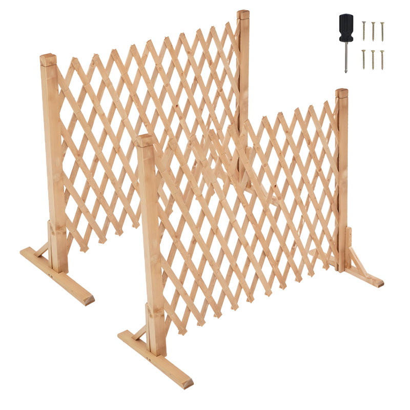 Clôture en bois naturel extensible, Naturel