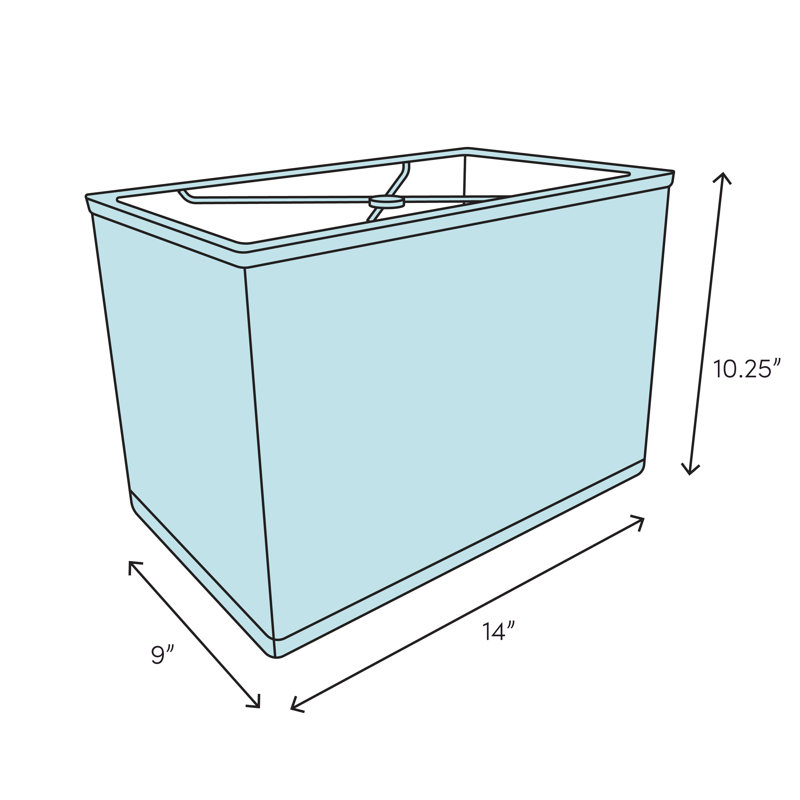 Retro Rectangle Softback Fabric Lampshade with Washer Fitter for Table Lamps, Vanilla, 10.25" H x 14" W x 9" D