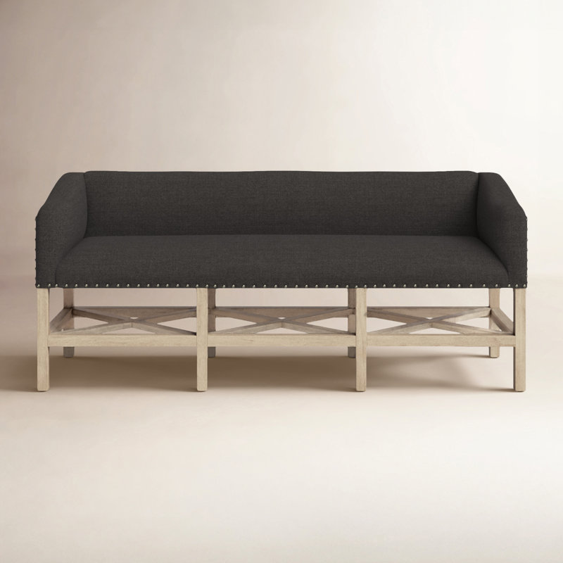 Upholstered Bench, Dark Gray