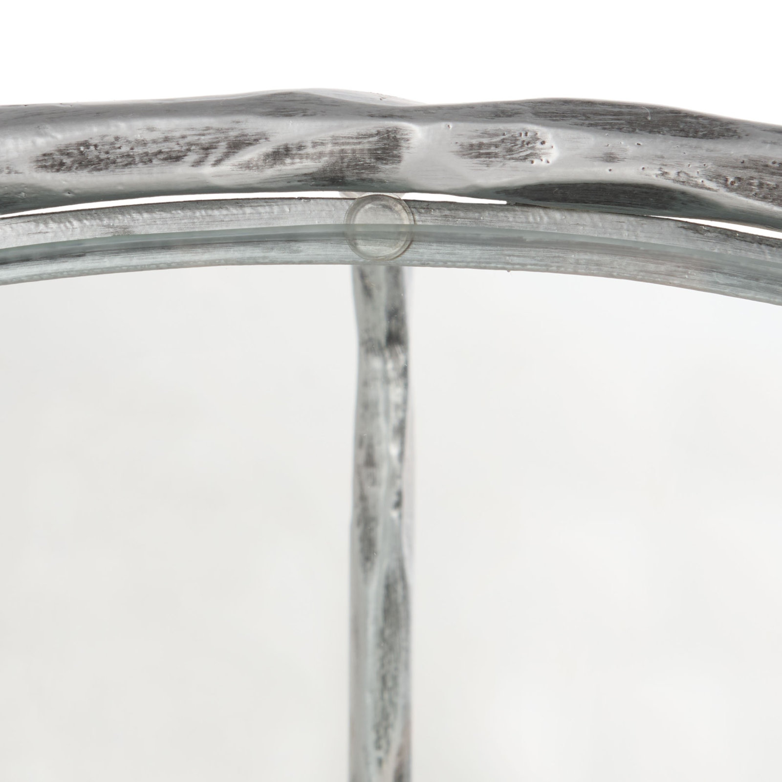 Evelynn 36" Coffee Table, Silver, Clear, Glass