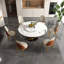 Table de salle à manger ronde 59 po 59 po avec plateau tournant rotatif à 360 ° - pour la salle à manger, la cuisine, le coin-repas et l'espace compact (6 chaises)-1223067368