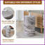 Table basse cylindrique texturée en marbre gris, panneau de fibres à densité moyenne de 12 po de diamètre x H 19,7 po, sans assemblage, hauteur ergonomique pour le salon