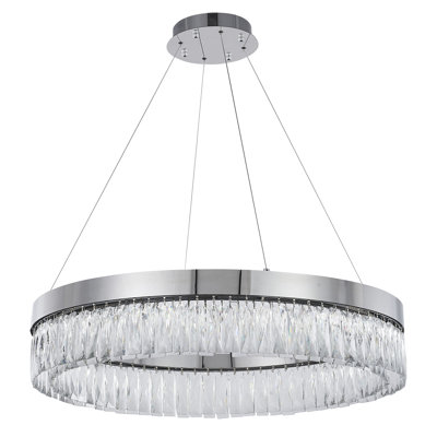 Lustre rond en cristal transitionnel à DEL