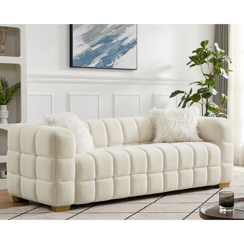 Canapé rembourré 82,7 po Alara Alara, Boucle blanc
