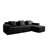 Modular 3 Seat L Shape Sectional Boneless Sofa, Cloud Sectional Couch With Deep Seat, Modern Modular 3-Seat Sofa Couch With Throw Pillows And 1 Movable Ottoman, Corduroy Fabric Black-1636774142-1636774082-1636774086