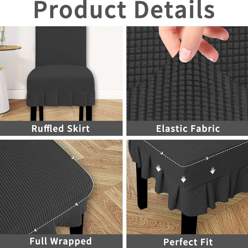 Housse extensible pour chaise de salle à manger avec housse pour chaise de salle à manger Banquet, Gris