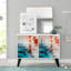 Armoire d'appoint Amsterdam Mid-Century 2 portes avec 3 tablettes en blanc et multicolore-552944377