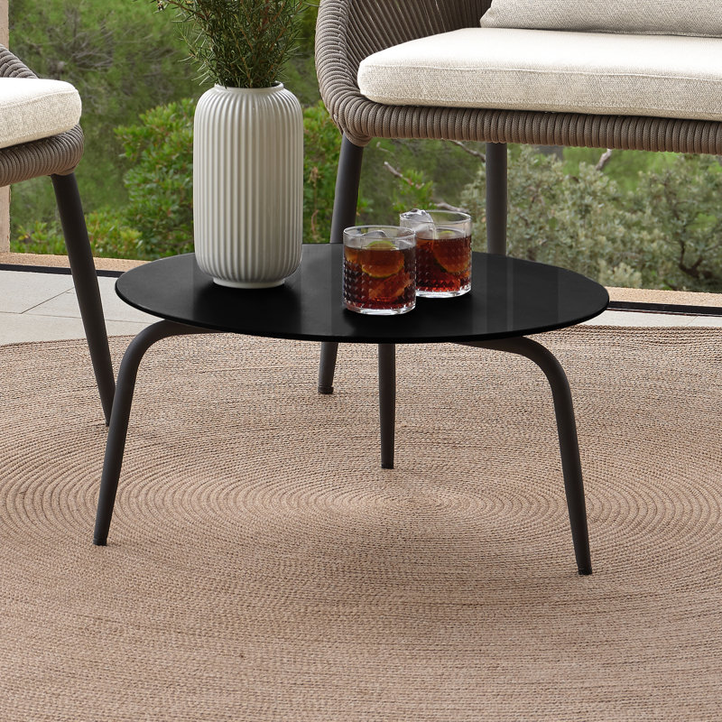 Rodona Outdoor Round Coffee Table, 17.72" H x 39.37" W x 39.37" D