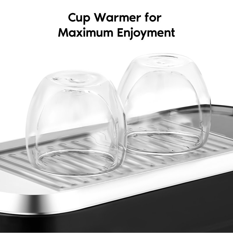 Casabrews Black Stainless Steel Automatic Espresso Machine with Steam Wand