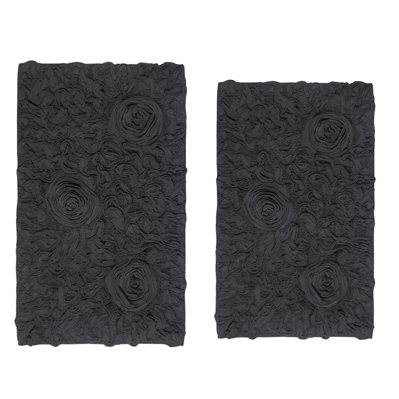 100% Cotton Bath Rug (Set of 2), Gray