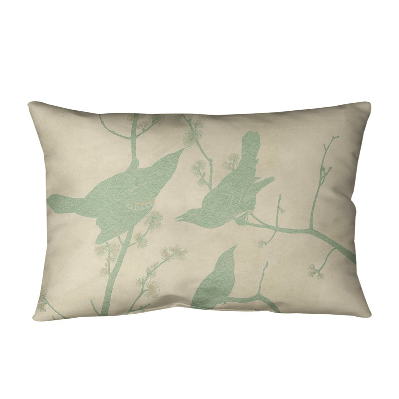 Coussin lombaire à oreilles starling, Duvet synthétique, 20 po x 14 po, Jaune / vert