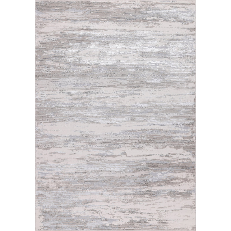 Parkwoods Collection Abstract Neutral Area Rug, Rectangle 5'2" x 7'5"