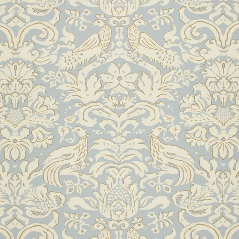 Tissu damassé Aldwyn, Turquoise clair