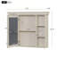Armoire de rangement murale de 35 po x 28 po avec porte miroir et conception moderne avec 6 tablettes ouvertes pour une organisation et un attrait esthétiques améliorés-2095611119