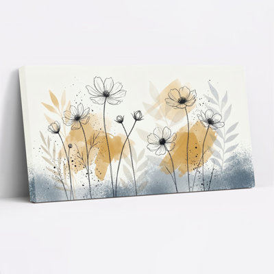 Ensemble de 1 tableau abstrait floral sur toile