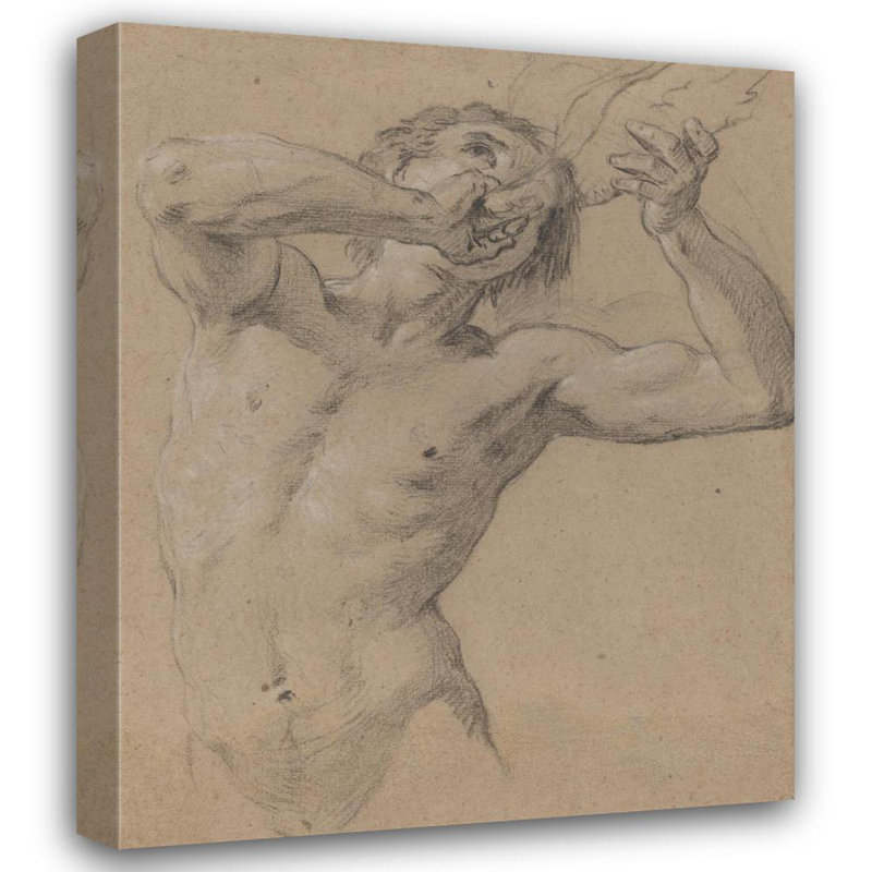 «A Triton Blowing a Conch Shell» par Jean-Baptiste Nattier, reproduction d'art sur toile tendue avec châssis