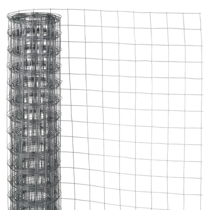 Alvie Metal Wire/Mesh Fence, Grey, 50cm H x 250cm W x 0.2cm D