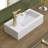 Small Bathroom Sink, 15"X7" Mini Rectangle Wall Mount Vessel Sink For Bathroom Powder Room Cloakroom, Floating Space Saving Design, Easy To Clean White Ceramic Wash Basin (Left Hand)﻿