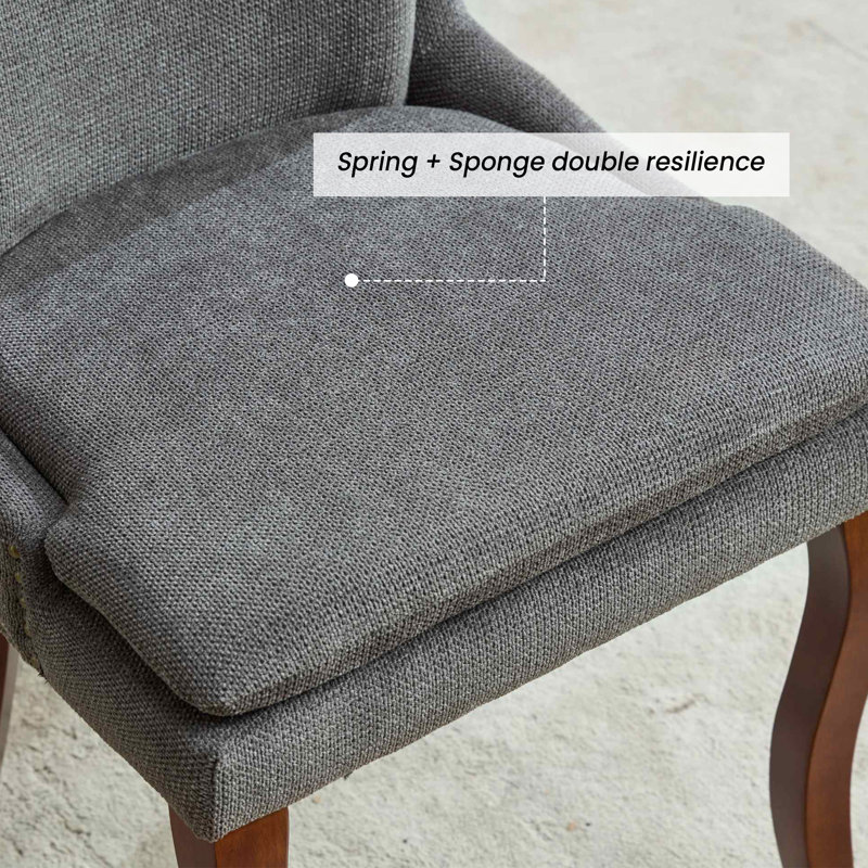 Chaises d'appoint rembourrées à double couche en chenille, Gris, 6
