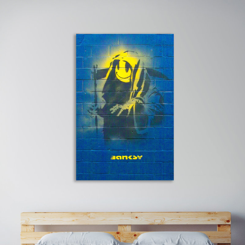 « grin reaper », reproduction d’impression sur toile tendue, H 18 po x l 12 po x P 1,5 po