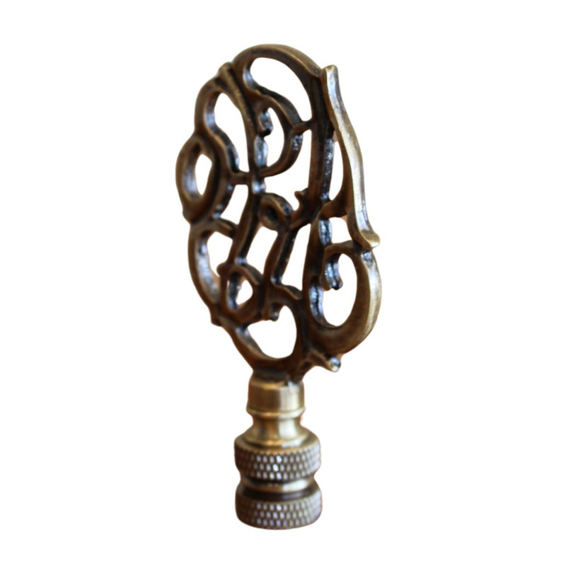 Tête de lampe chiffrée Williamsburg, laiton antique, 3 po