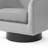 Everett Applewold Upholstered Gray Velvet Swivel Barrel Chair with Solid Wood Base-1176152742