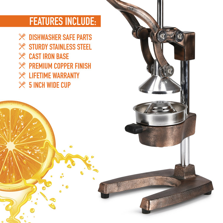 Zulay Kitchen Professional Heavy Duty Citrus Juicer (Orange)