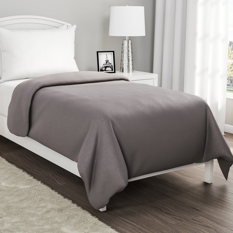 Gray Cotton Weighted Throw Blanket Cover with Zipper Closure