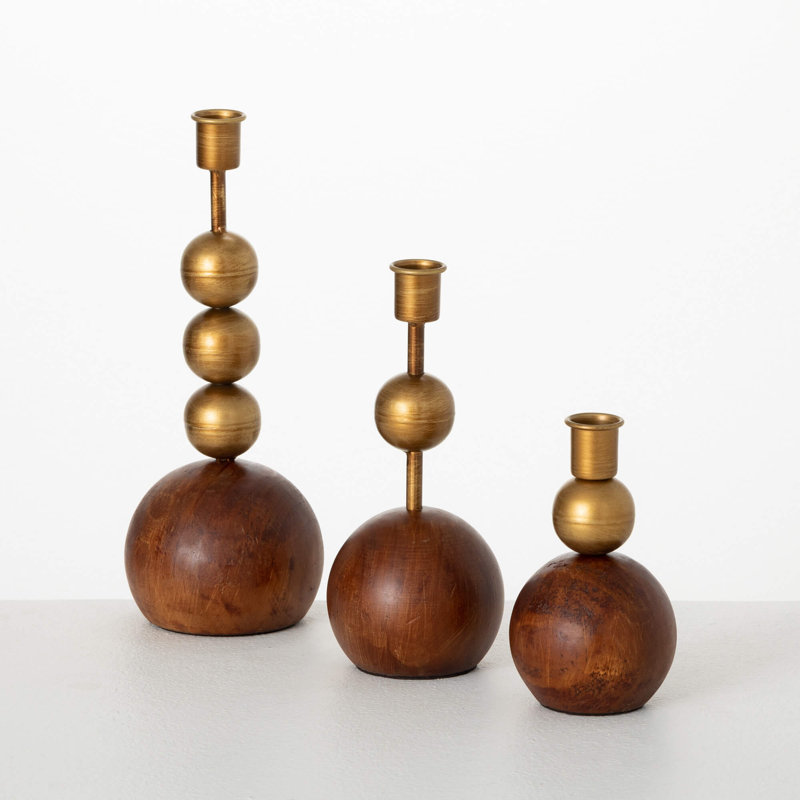 Bougeoir de table en bois