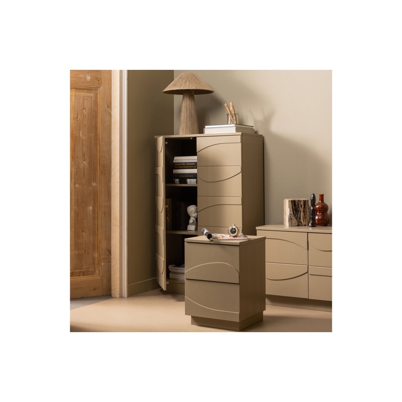 Teo 36cm W Solid Wood Bedside Table