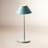 Lumos Rechargeable Cordless LED Metal Shade Table Lamp 14 in. in Seafoam-171202534-171202538-171202536
