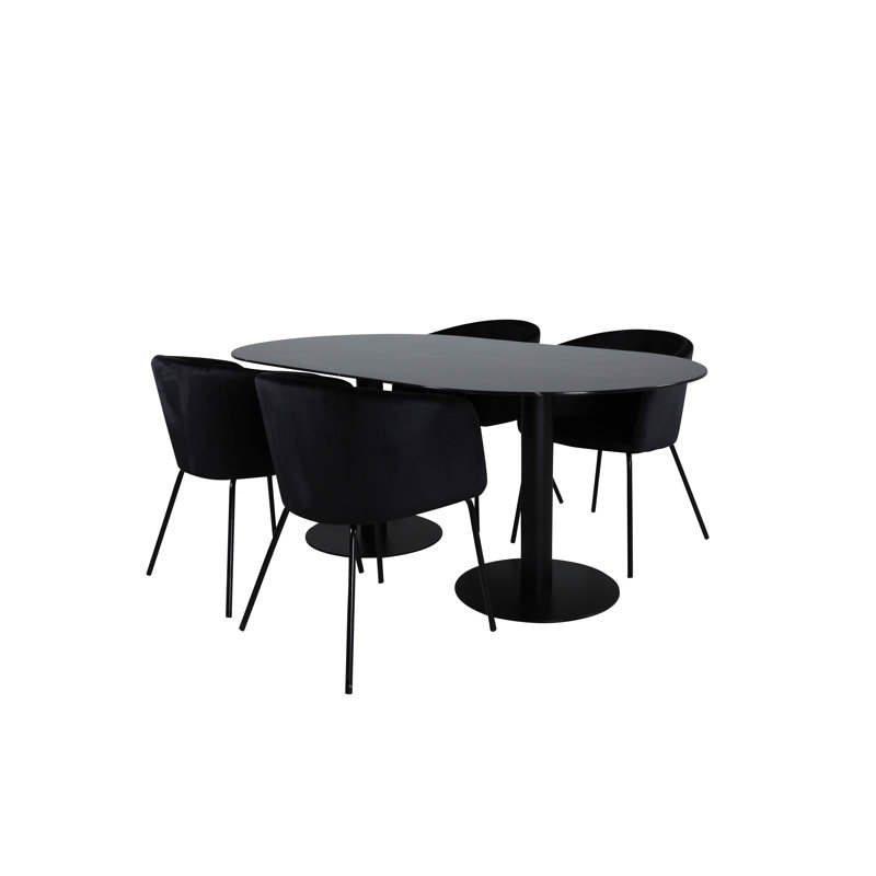 Pillan 4 - Person Dining Set, Black