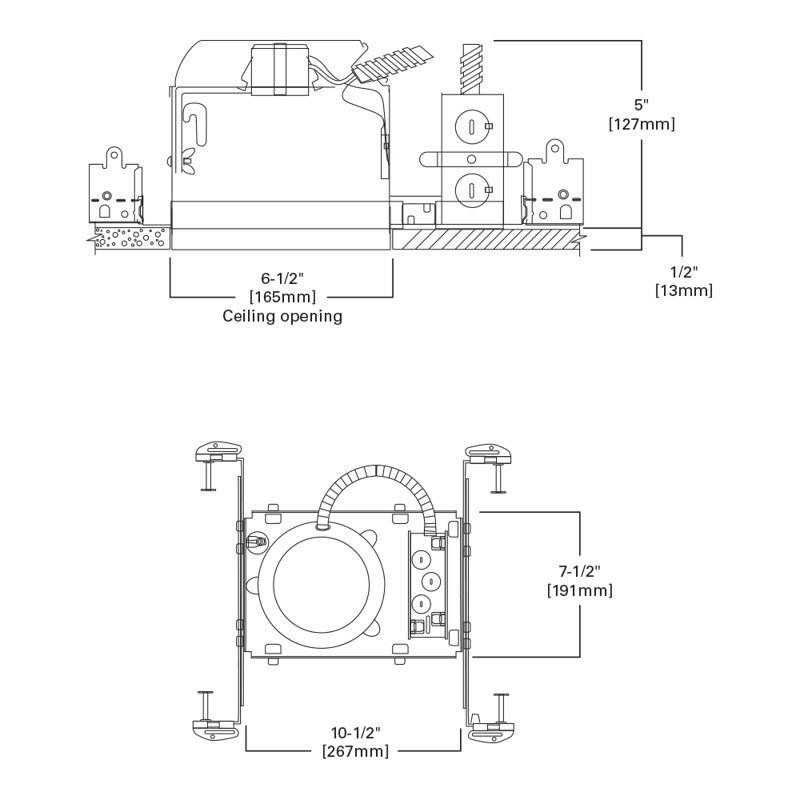 Air-Tight 10.5'' IC Rated Recessed Lighting Housing for New Construction