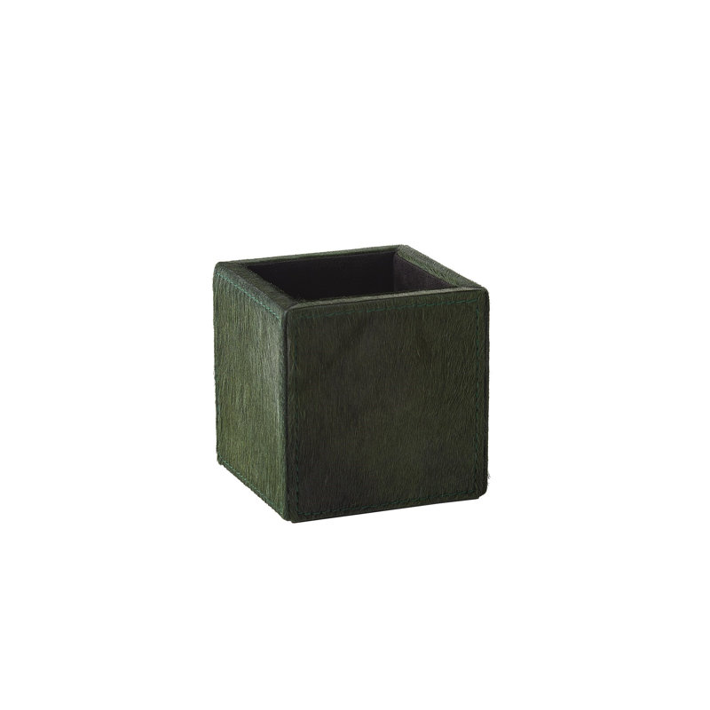Posh Pencil Cup-Parchment Suede, Green