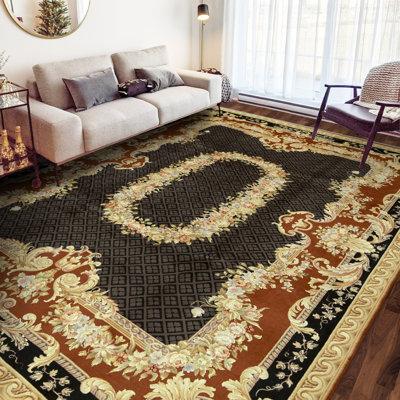 Tapis rectangulaire en laine noué à la main