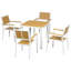 Ensemble de mobilier de salle à manger d'extérieur, table de patio 5 pièces et chaises