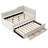 Upholstered Daybed With Trundle And Three Drawers, Beige-977127094